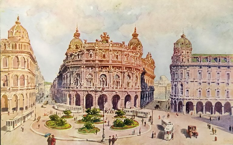 GENOVA - Piazza De Ferrari e Palazzo della Borsa