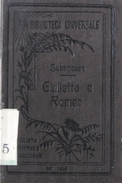 GIULIETTA E ROMEO tragedia in cinque atti