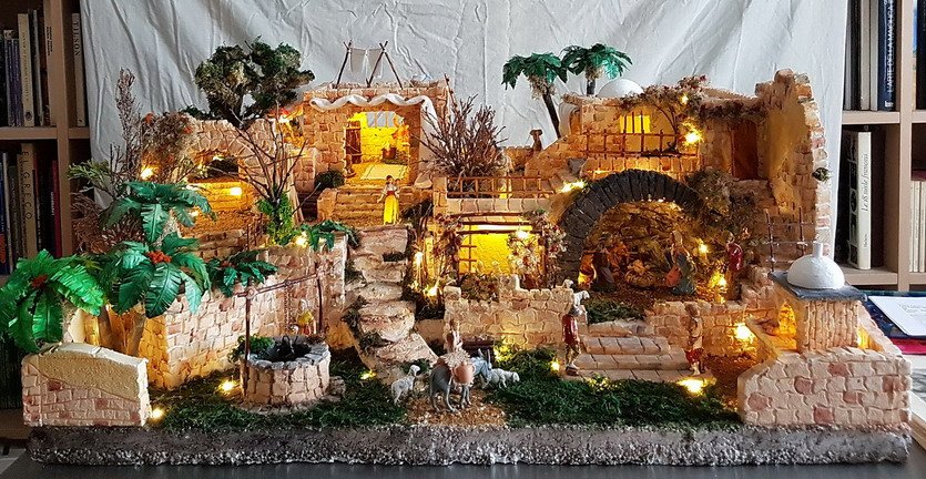 GRANDE DIORAMA CON PRESEPE in stile Orientale