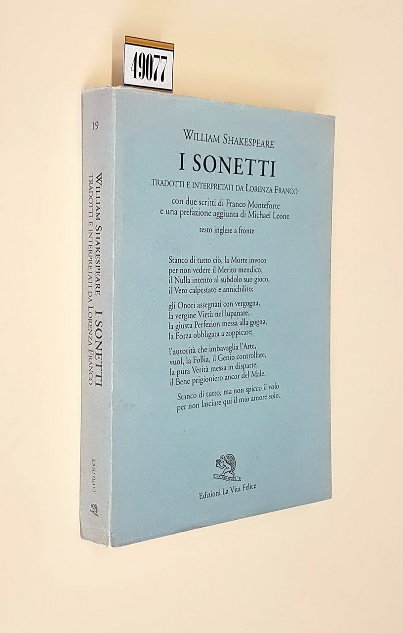 I SONETTI tradotti e interpretati da Lorenza Franco - Testo …
