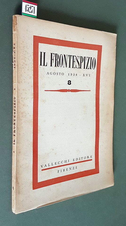 IL FRONTESPIZIO (agosto 1938) - N. 8 (anno X).