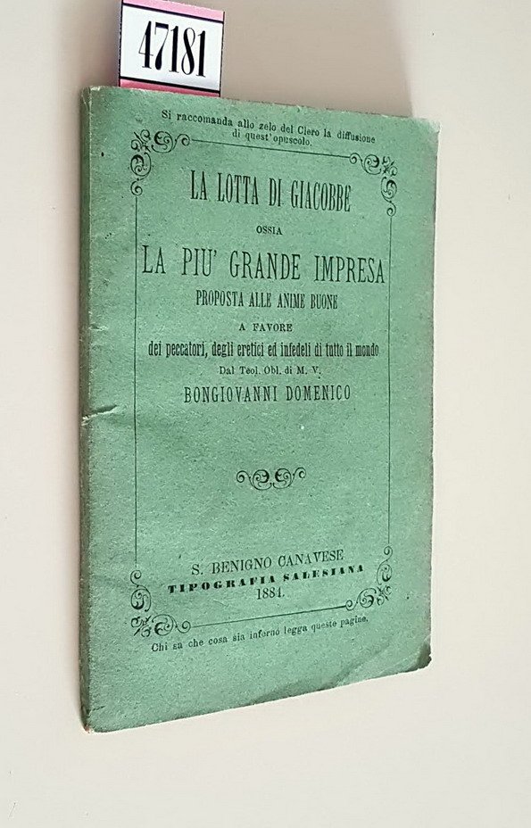 LA LOTTA DI GIACOBBE ossia LA PIU' GRANDE IMPRESA proposta …