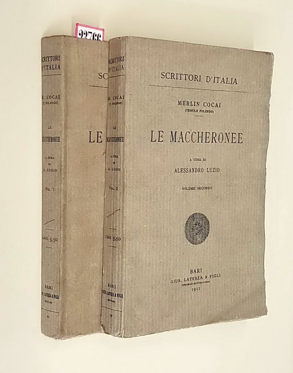 LE MACCHERONEE a cura di Alessandro Luzio (volumi I e …