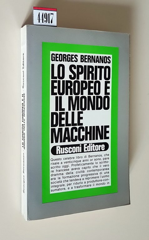 LO SPIRITO EUROPEO E IL MONDO DELLE MACCHINE