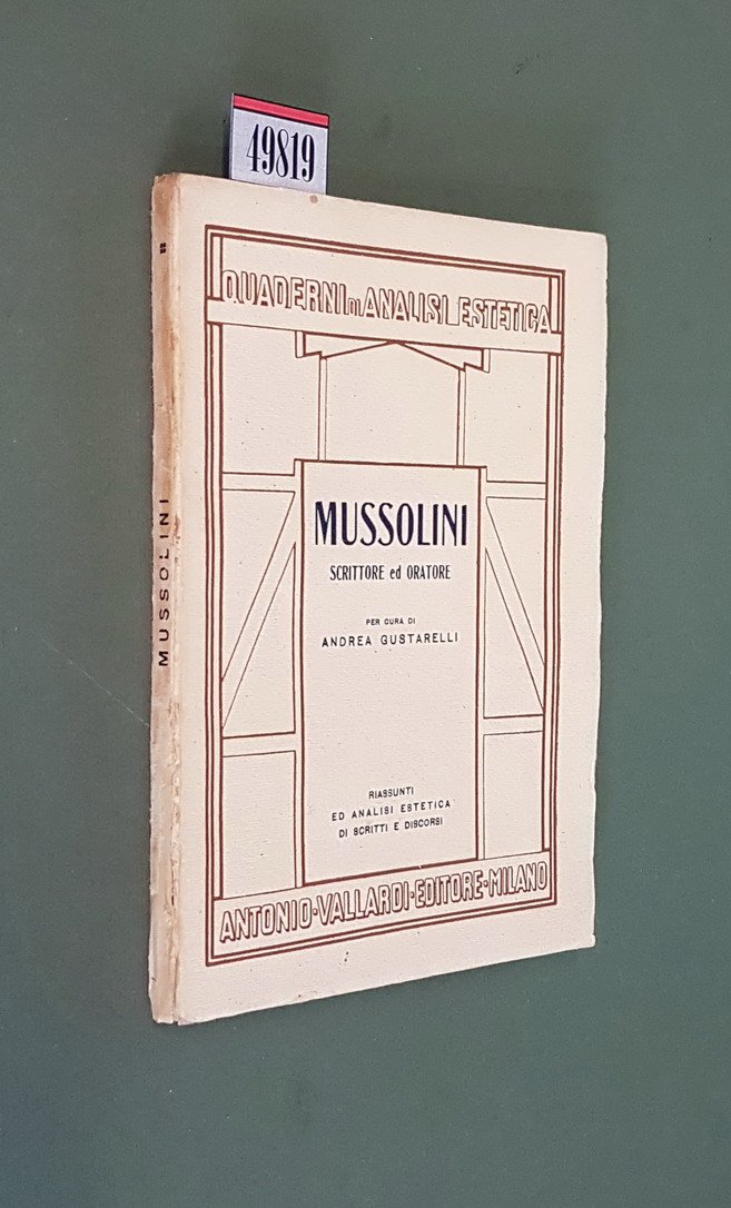 MUSSOLINI scrittore ed oratore