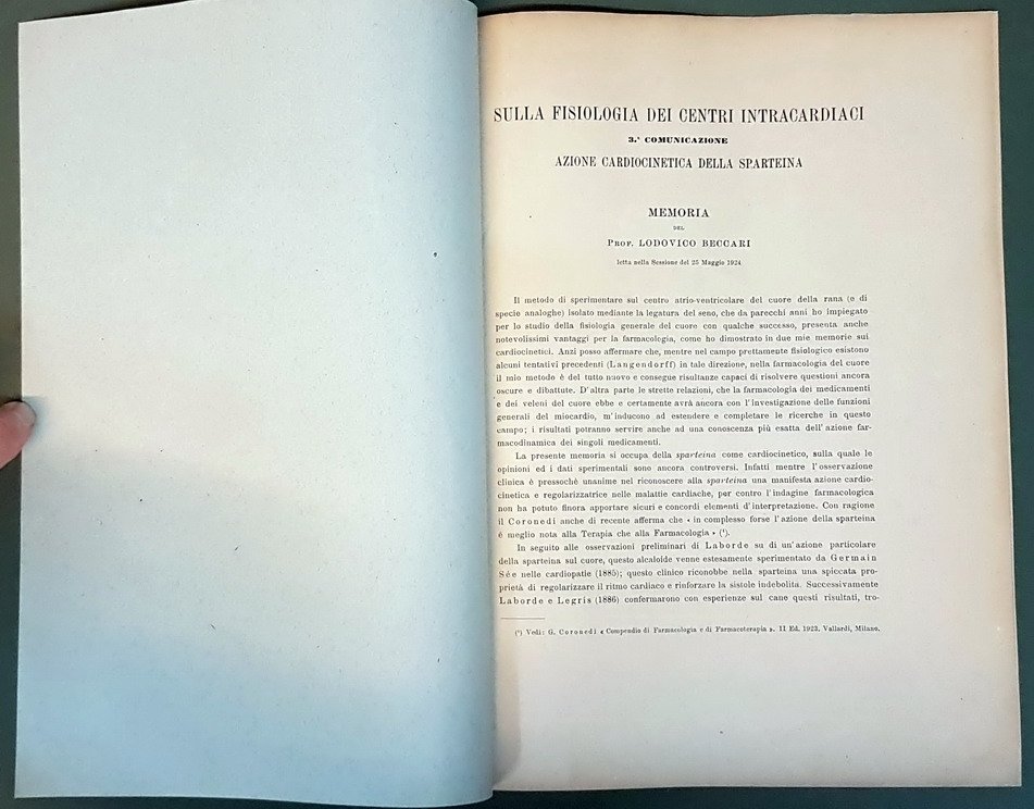 N. 2 fascicoli di medicina: RICERCHE SULE VARIAZIONI DI ECCITABILITA' …