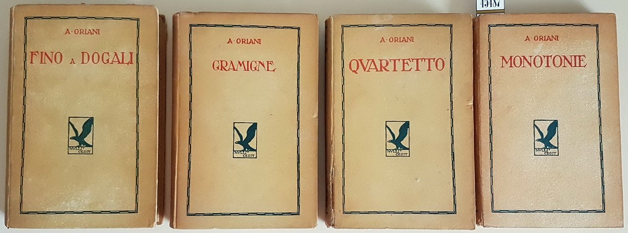 N. 4 romanzi: MONOTONIE - QUARTETTO - GRAMIGNE - FINO …