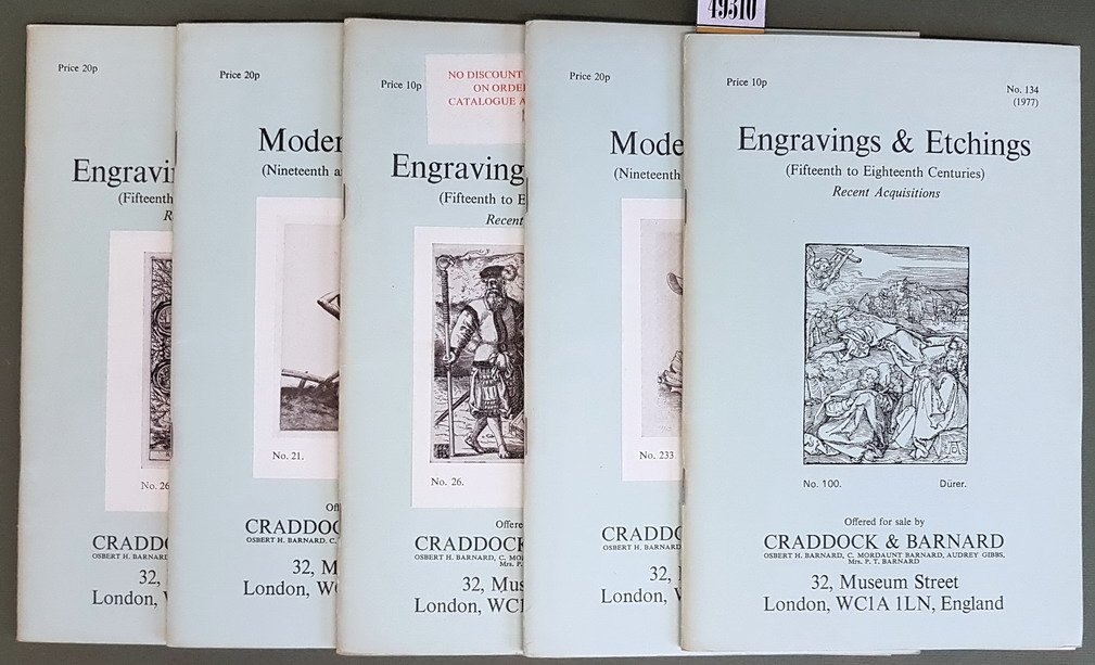 N. 5 cataloghi: ENGRAVING e ETCHINGS Fifteenth to Eighteenth Centuries …