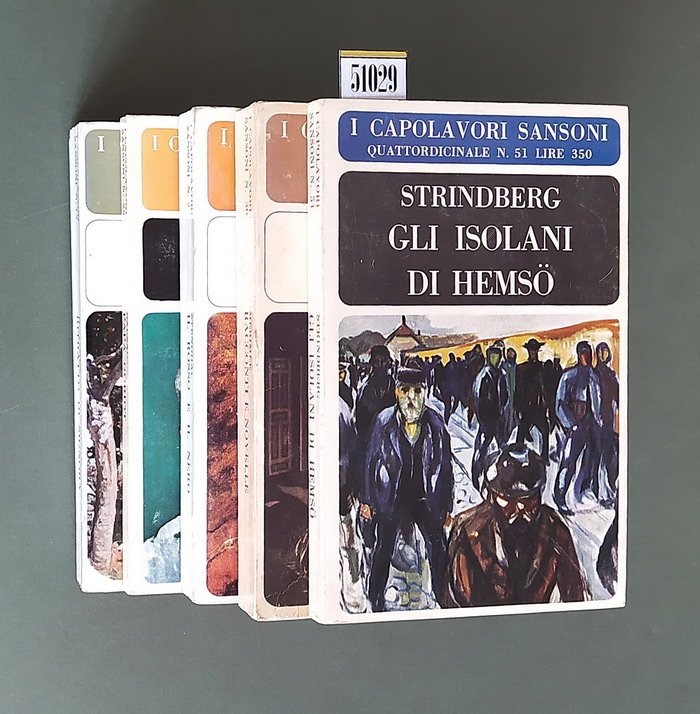 N. 5 volumi I CAPOLAVORI SANSONI: 1) IL ROSSO E IL NERO - 2) RITRATTO DI SIGNORA - 3) PAPA' GORIOT - 4) RACCONTI E NOVELLE - 5) GLI ISOLANI DI HEMSO
