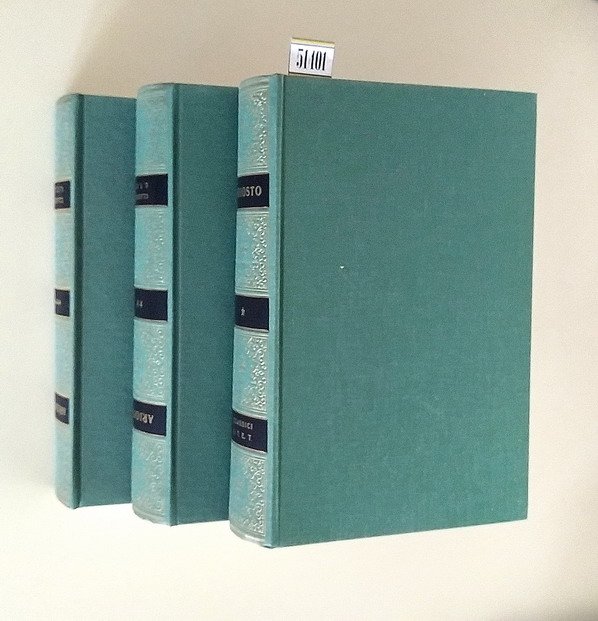 ORLANDO FURIOSO e OPERE (Carmina, Rime, Satire, Erbolato, Lettere) di Ludovico Ariosto (volumi I, II e III)
