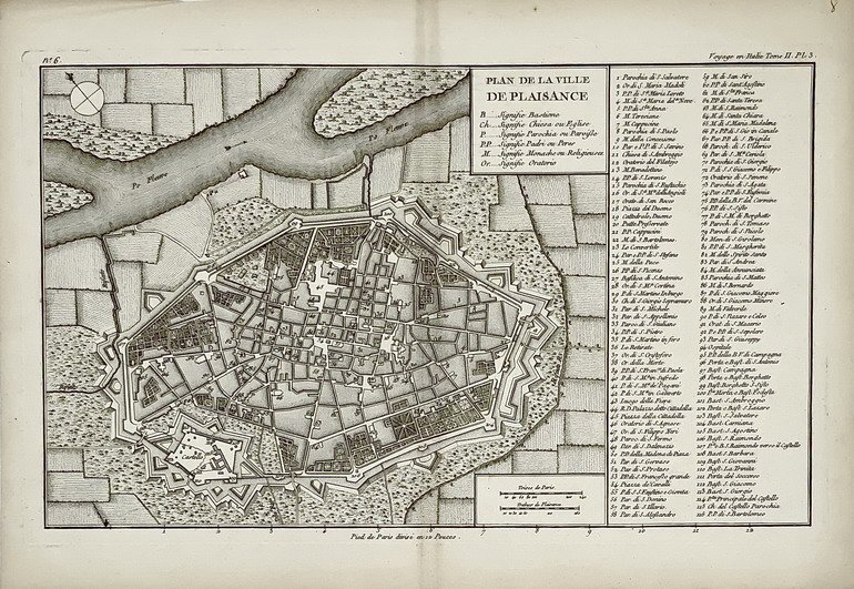 PLAN DE LA VILLE DE PLAISANCE - Pianta della citta' …