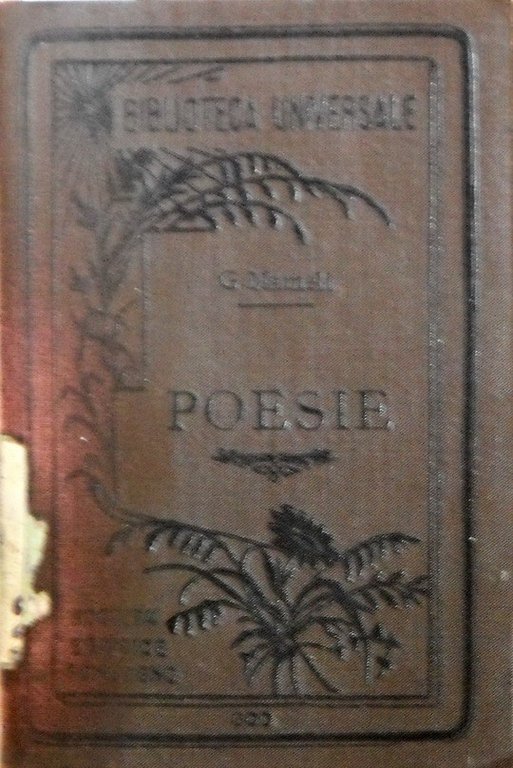 POESIE con note e prefazione di Paolo Bardazzi