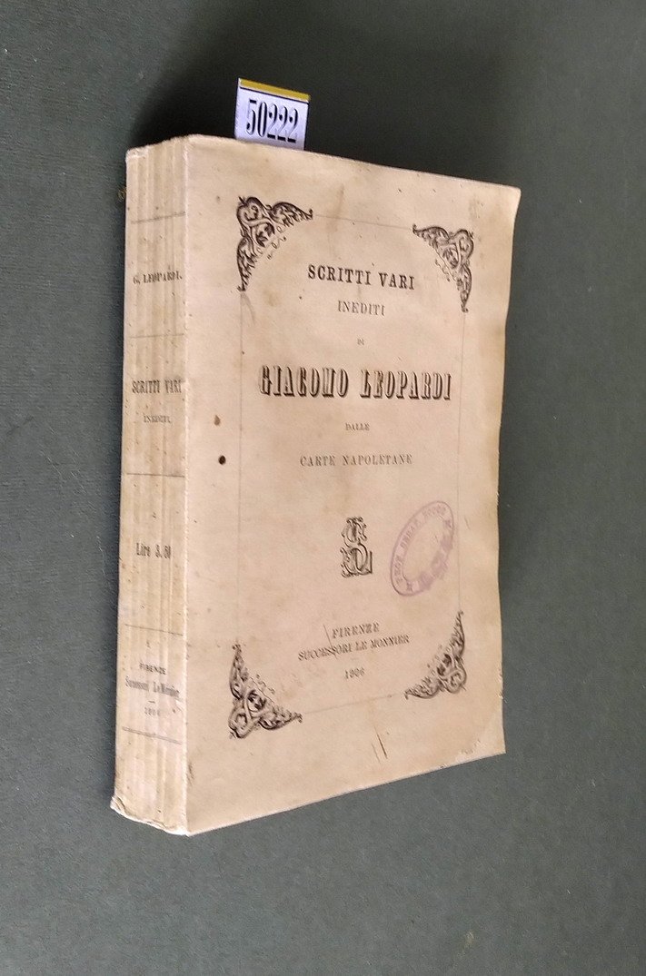 SCRITTI VARI INEDITI DI GIACOMO LEOPARDI dalle carte napoletane