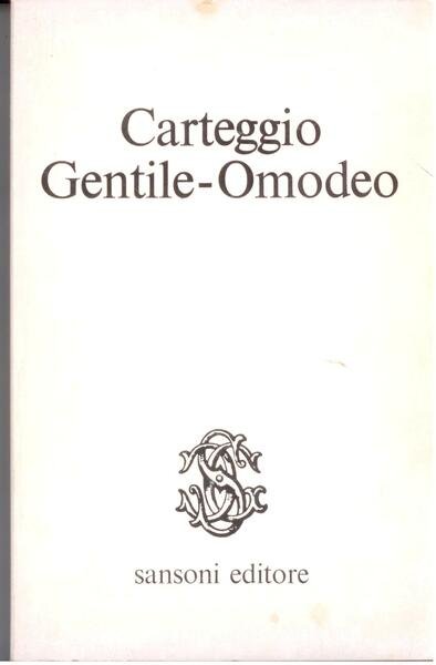 CARTEGGIO GENTILE-OMODEO