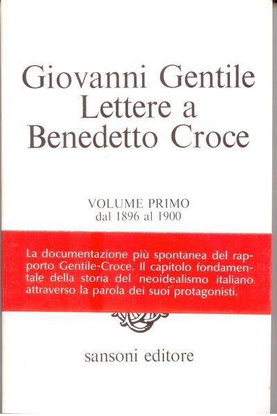 LETTERE A BENEDETTO CROCE DAL 1896 AL 1900