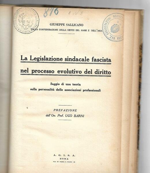 LA LEGISLAZIONE SINDACALE FASCISTA NEL PROCESSO