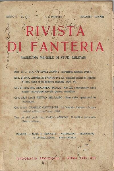 RIVISTA DI FANTERIA - ANNO II - N. 5 - …