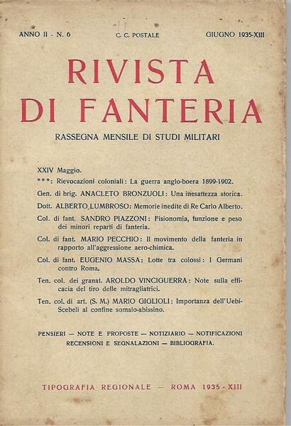 RIVISTA DI FANTERIA - ANNO II - N. 6 - …