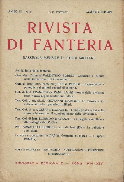 RIVISTA DI FANTERIA - ANNO III - N. 5 - …