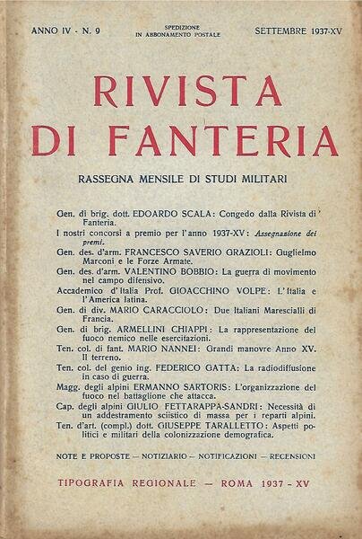 RIVISTA DI FANTERIA - ANNO IV - N. 9 - …