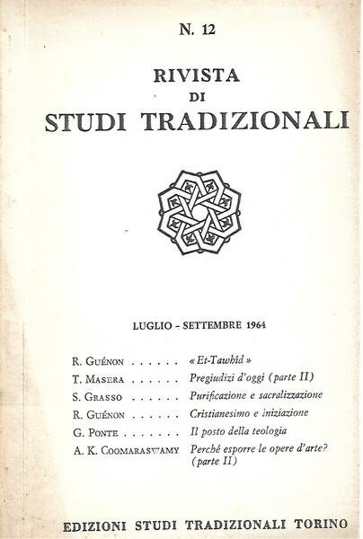 RIVISTA DI STUDI TRADIZIONALI - N.12- LUG/SET 1964