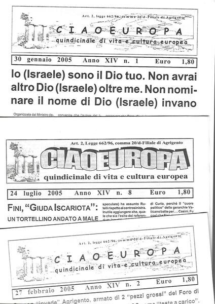 CIAOEUROPA - ANNO XIV-2005 - 6 FASCICOLI