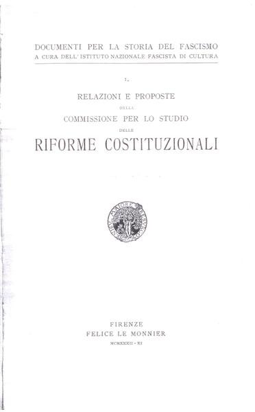 RIFORME COSTITUZIONALI