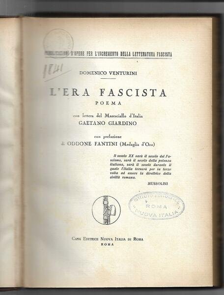 L'ERA FASCISTA - POEMA -