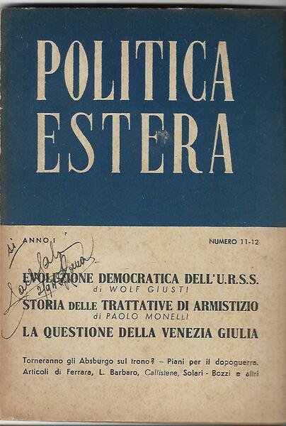 POLITICA ESTERA ANNO II N. 11-12 DIC. 1944