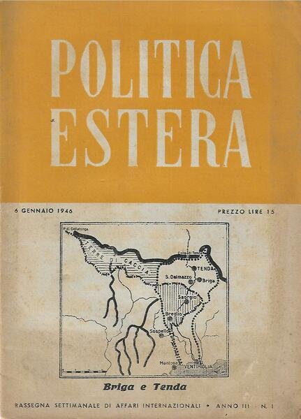 POLITICA ESTERA ANNO III N. 1 - 6 GENNAIO 1946