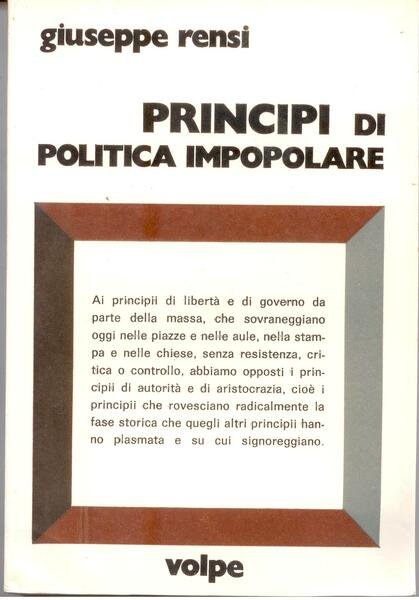 PRINCIPI DI POLITICA IMPOPOLARE