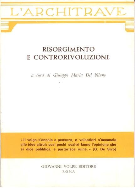 RISORGIMENTO E CONTRORIVOLUZIONE