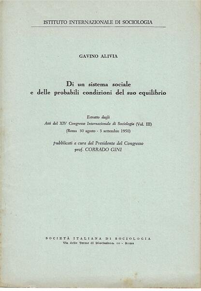 DI UN SISTEMA SOCIALE E DELLE PROBABILI CONDIZIONI