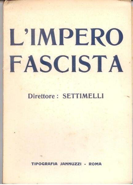 L'IMPERO FASCISTA - ANNO III N.4/5