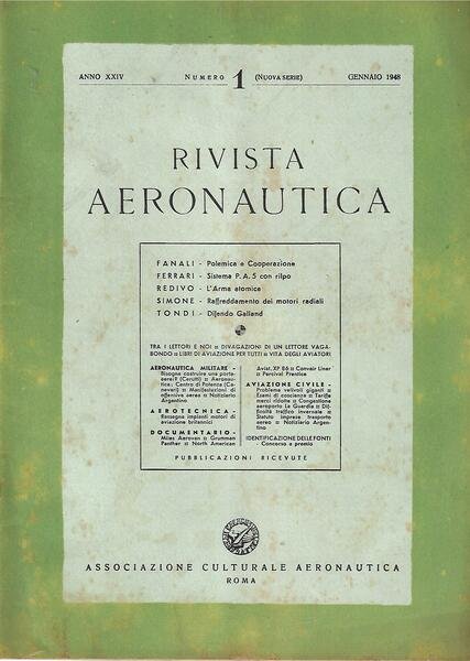 RIVISTA AERONAUTICA - ANNO XXIV-1948 - 3 FASCICOLI