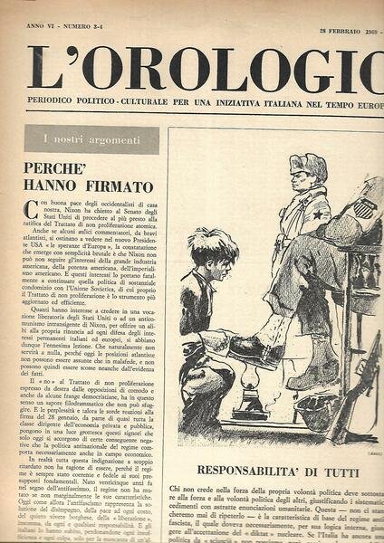 L'OROLOGIO - ANNO VI - 1969 - N. 3-4 - …