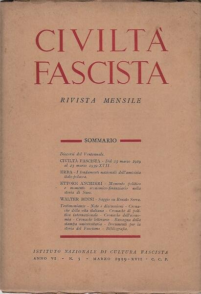 CIVILTA' FASCISTA - ANNO VI N.3 - MARZO 1939