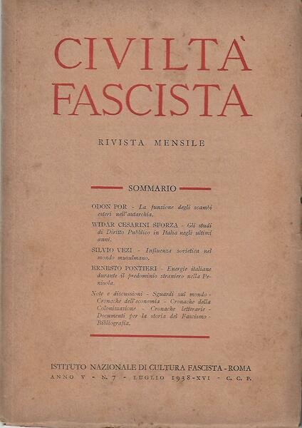 CIVILTA' FASCISTA - ANNO V N.7 - LUGLIO 1938