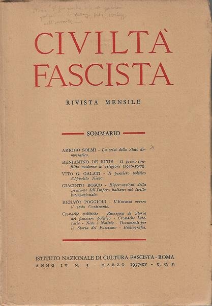 CIVILTA' FASCISTA - ANNO IV - N. 3 - MARZO …