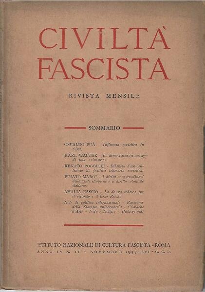 CIVILTA' FASCISTA - ANNO IV - N. 11 - NOV. …