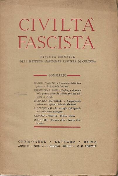 CIVILTA' FASCISTA - ANNO II - N. 6 - GIUGNO …