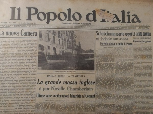 IL POPOLO D'ITALIA 24 FEBBRAIO 1938