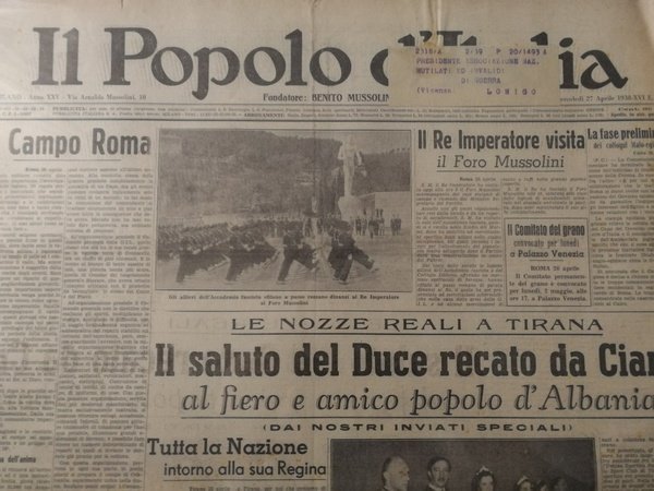 IL POPOLO D'ITALIA 27 APRILE 1938