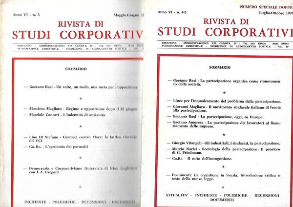 RIVISTA DI STUDI CORPORATIVI - ANNO VI-1976 COMPLE