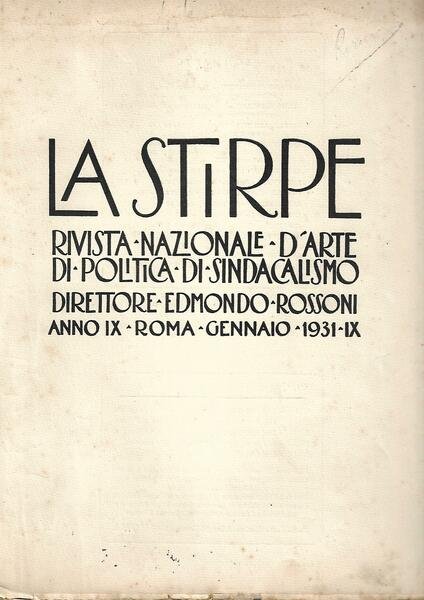 LA STIRPE - ANNO IX - 1931 -ANNATA COMPLETA