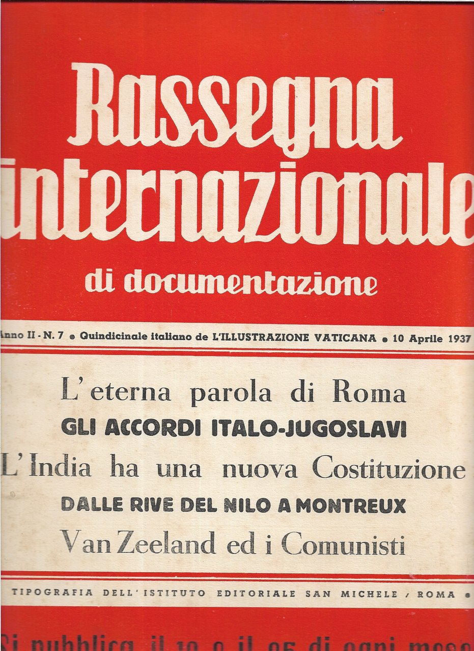 Rassegna internazionale di documentazione - anno II n. 7 - …