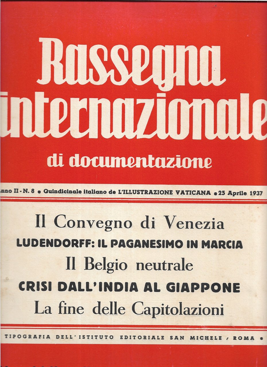 Rassegna internazionale di documentazione - anno II n. 8 - …