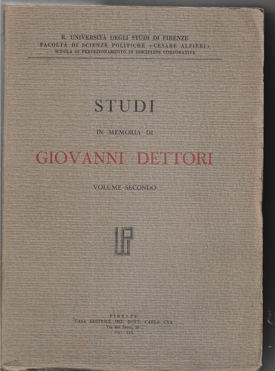 Studi in memoria di Giovanni Dettori - 2 volumi