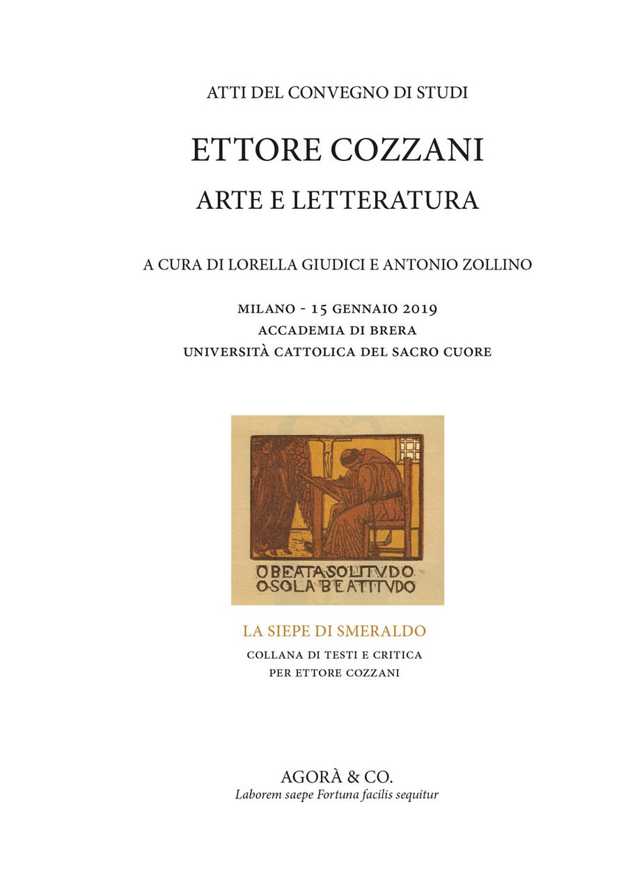 Ettore Cozzani. Arte e letteratura. Atti del Convegno di studi …