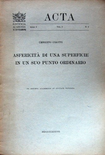 Asfericità di una superficie in un suo punto ordinario.